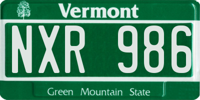 VT license plate NXR986