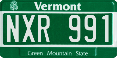 VT license plate NXR991
