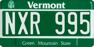 VT license plate NXR995