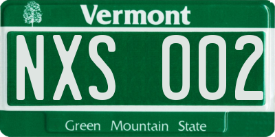 VT license plate NXS002