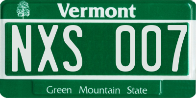 VT license plate NXS007