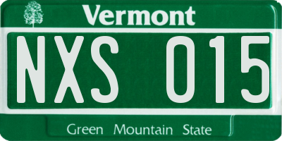VT license plate NXS015