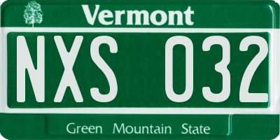 VT license plate NXS032