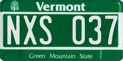 VT license plate NXS037