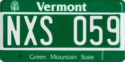 VT license plate NXS059