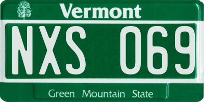 VT license plate NXS069
