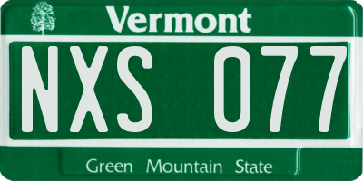 VT license plate NXS077