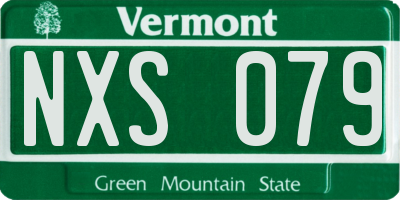 VT license plate NXS079