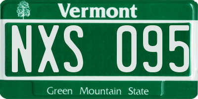 VT license plate NXS095
