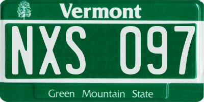 VT license plate NXS097
