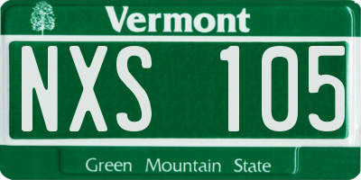 VT license plate NXS105