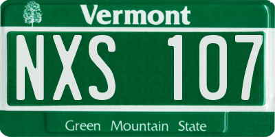 VT license plate NXS107