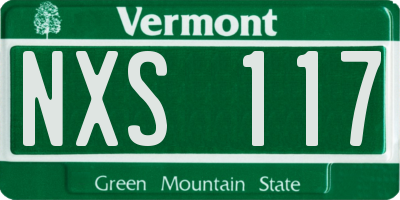 VT license plate NXS117