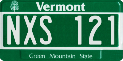 VT license plate NXS121