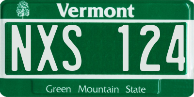 VT license plate NXS124