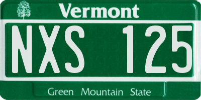 VT license plate NXS125