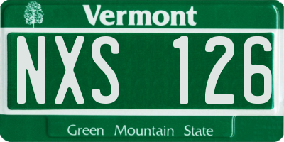 VT license plate NXS126