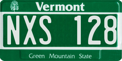 VT license plate NXS128