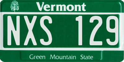 VT license plate NXS129