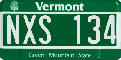 VT license plate NXS134