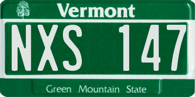 VT license plate NXS147