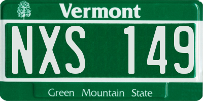 VT license plate NXS149