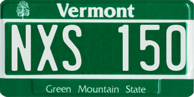 VT license plate NXS150