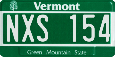 VT license plate NXS154