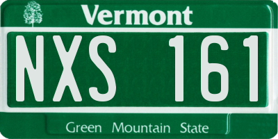 VT license plate NXS161