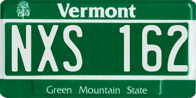 VT license plate NXS162