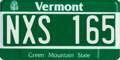 VT license plate NXS165