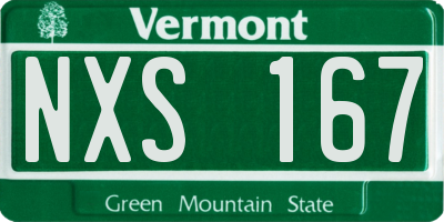 VT license plate NXS167