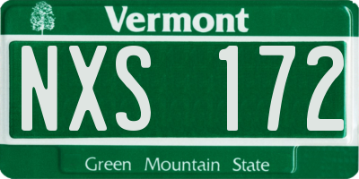 VT license plate NXS172