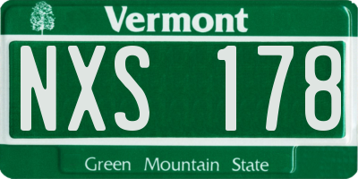 VT license plate NXS178