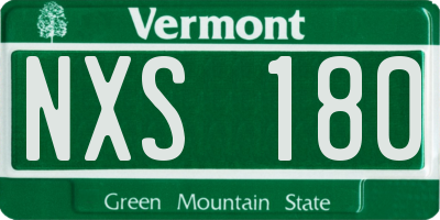 VT license plate NXS180
