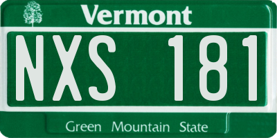 VT license plate NXS181