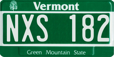 VT license plate NXS182