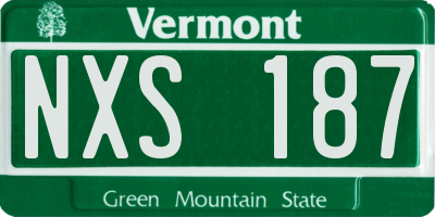 VT license plate NXS187