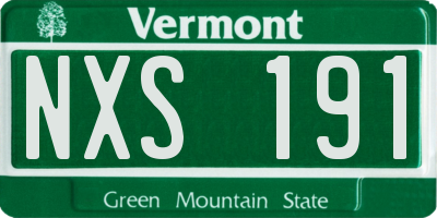 VT license plate NXS191