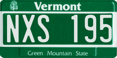 VT license plate NXS195
