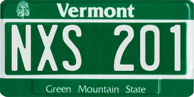VT license plate NXS201