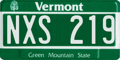VT license plate NXS219