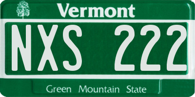 VT license plate NXS222