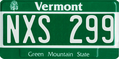 VT license plate NXS299