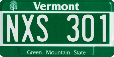 VT license plate NXS301