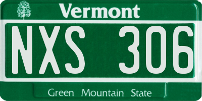 VT license plate NXS306