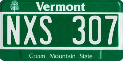 VT license plate NXS307