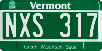 VT license plate NXS317