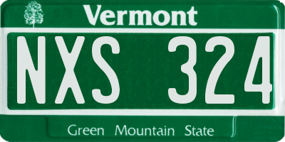 VT license plate NXS324
