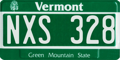 VT license plate NXS328